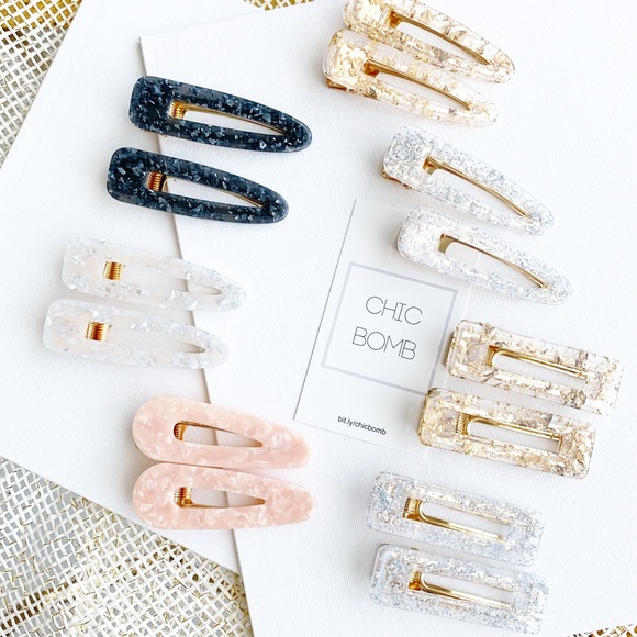 Accessories - Tortoise resin pearl shell Hair Clip
